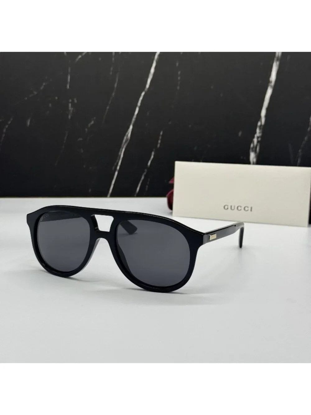 NEW GUCCI GG1320S 004 SUNGLASSES BLACK AVIATOR UNISEX GUCCI EYEWEAR